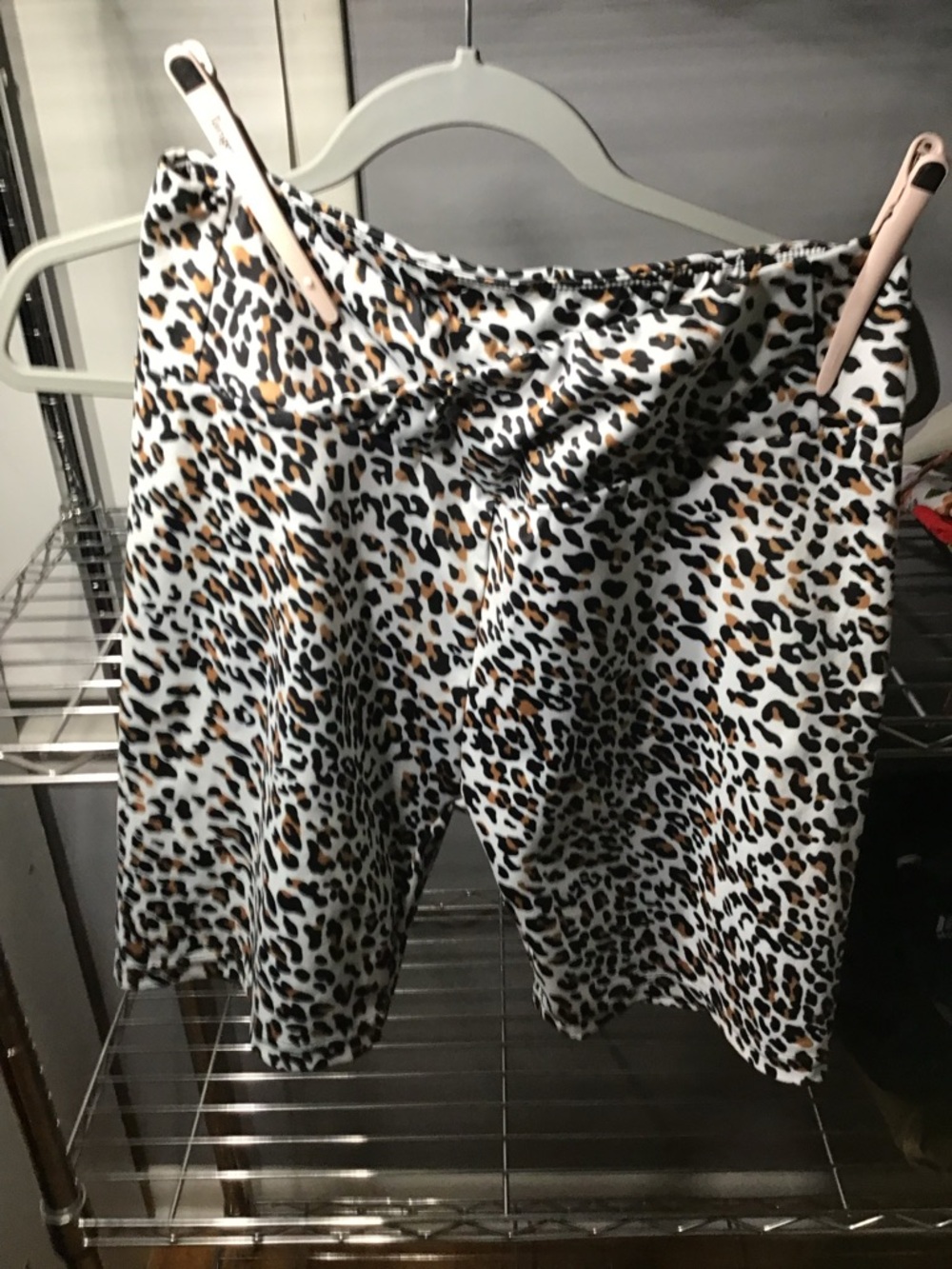 SHEIN White Leopard Print Bike Shorts